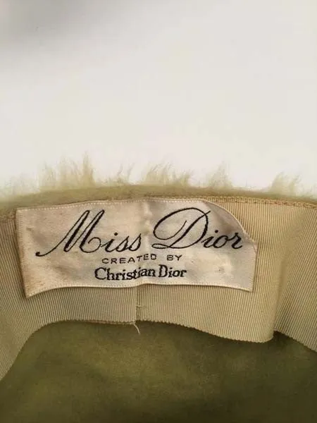 1960s Miss Dior Green Angora Hat