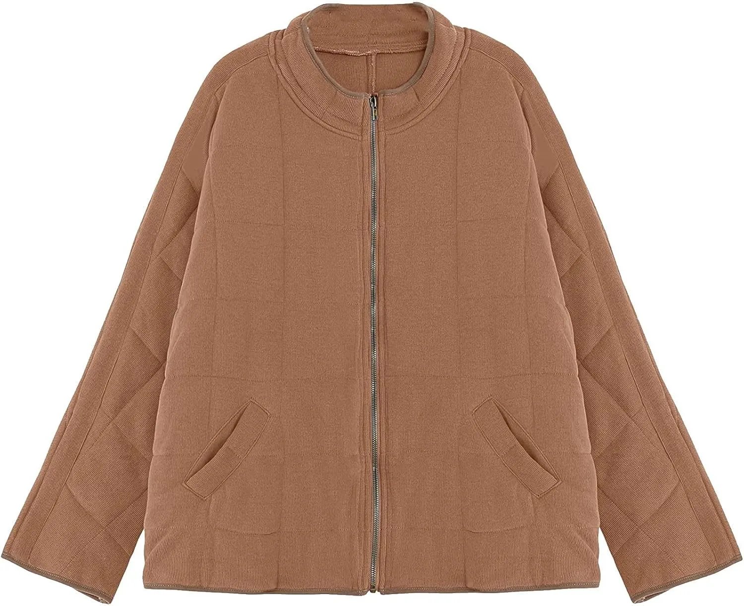 2023 Women's Lightweight Down Coat Long Sleeve Full Zipper Winter Coats Warm Oversized Packable Short Puffer Jackets Outwear