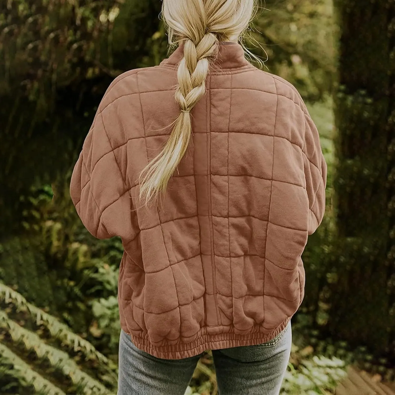 2023 Women's Lightweight Down Coat Long Sleeve Full Zipper Winter Coats Warm Oversized Packable Short Puffer Jackets Outwear