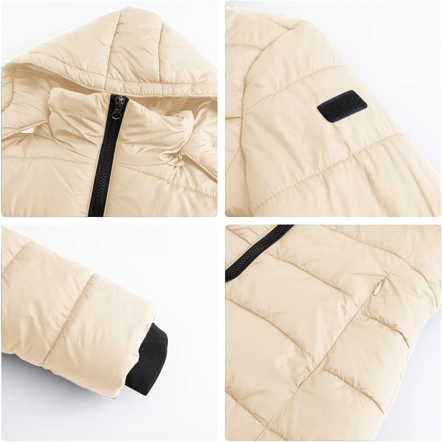 2023 Womens Packable Puffer Coat Trendy Windproof Lightweight Down Jacket Winter Warm Long Puffer Coat with Detachable Hood