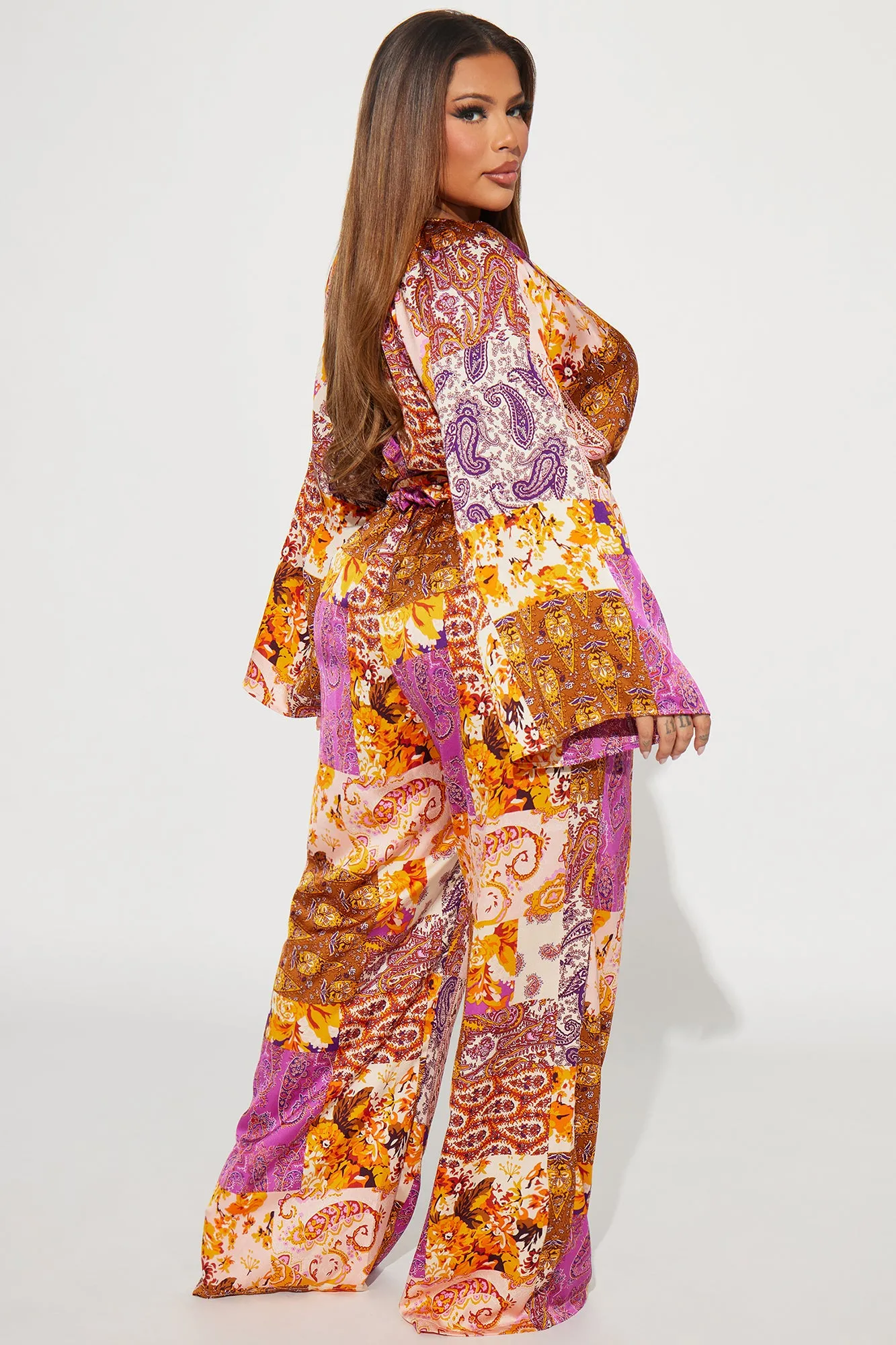 Always On Vacation Jumpsuit  - Purple/combo