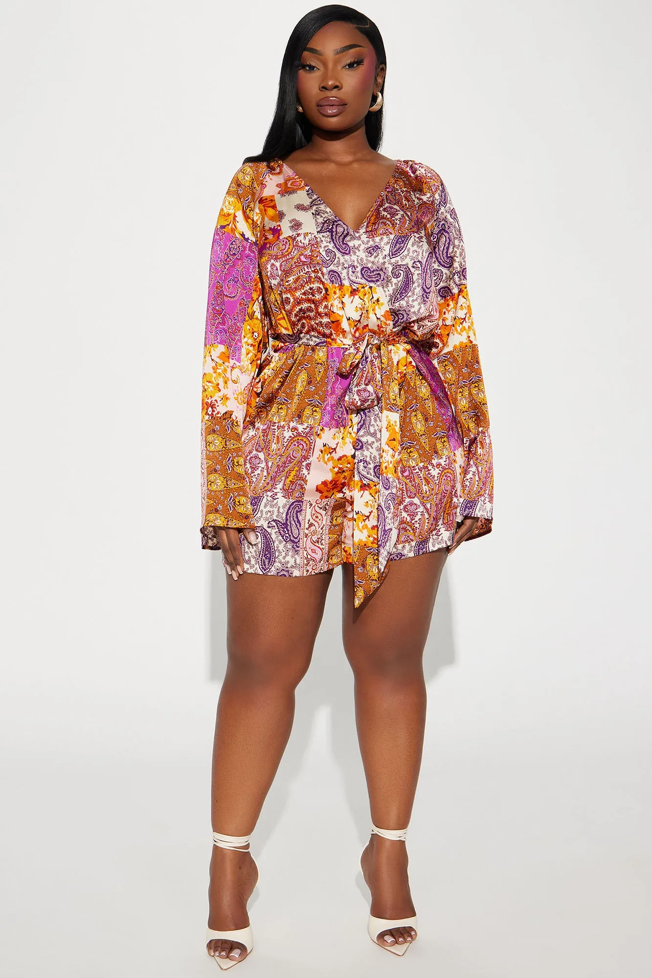 Always On Vacation Romper - Purple/combo