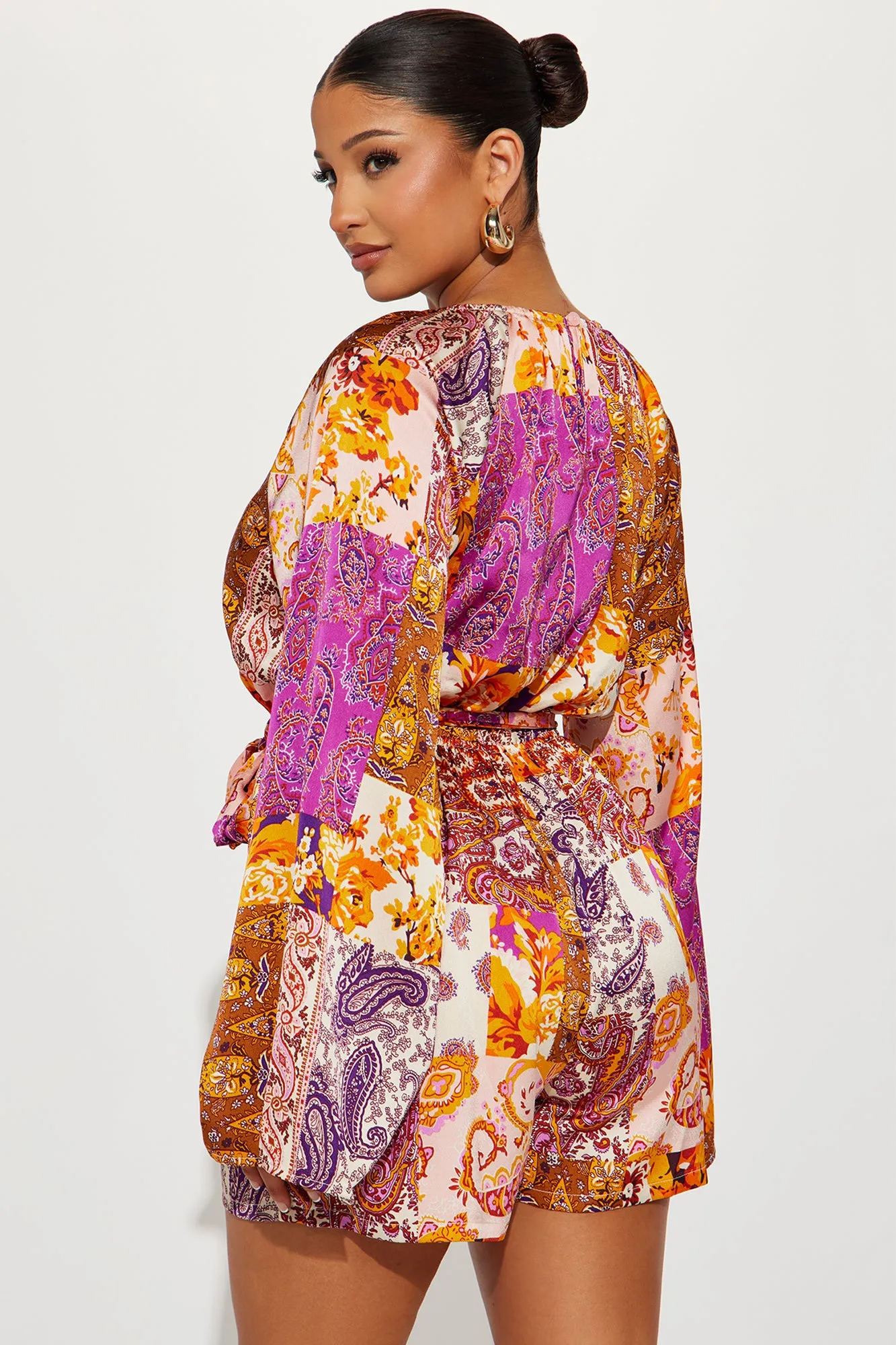 Always On Vacation Romper - Purple/combo