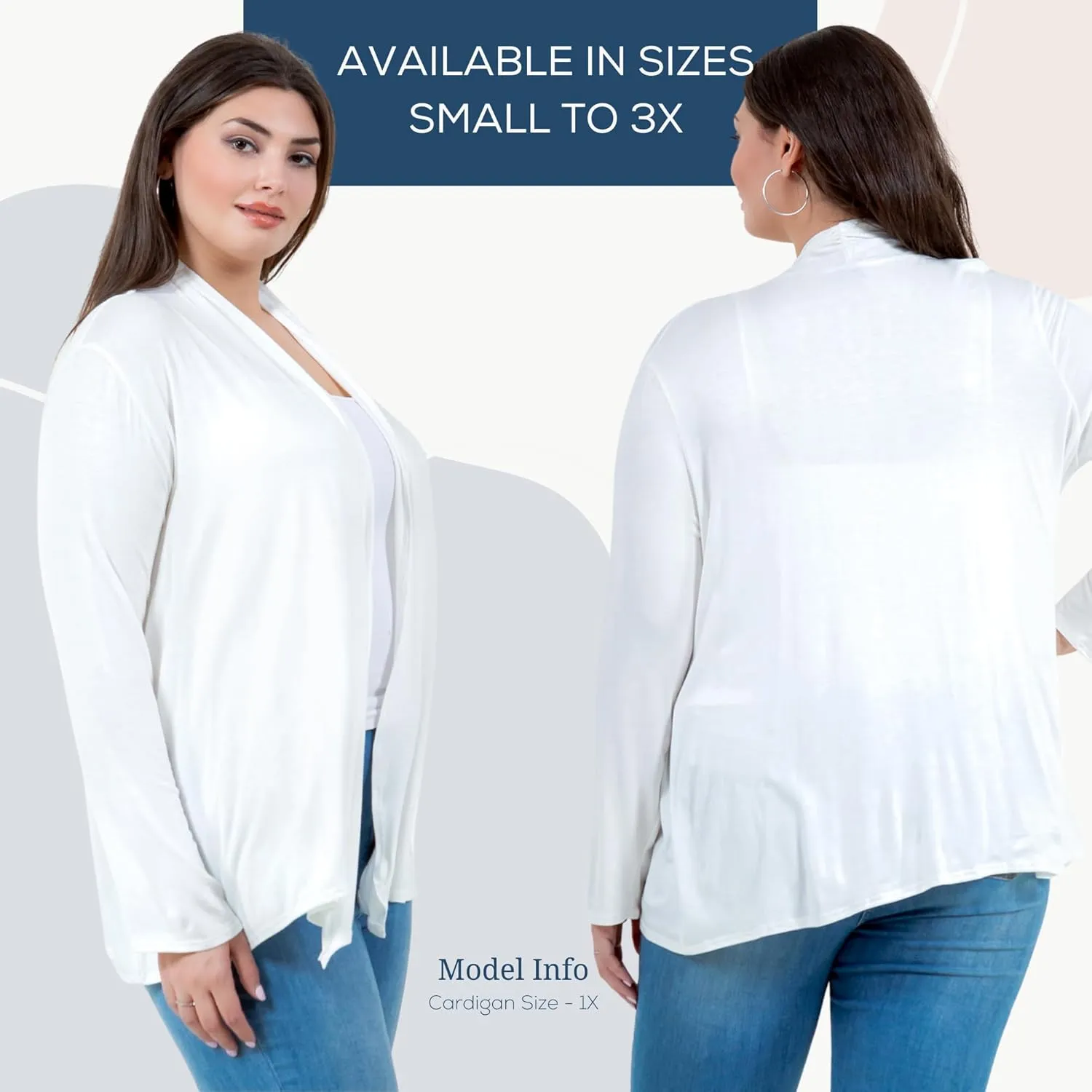 Azules Long Sleeve Open Front Cardigan for Women - Lightweight Cardigan Sweaters
