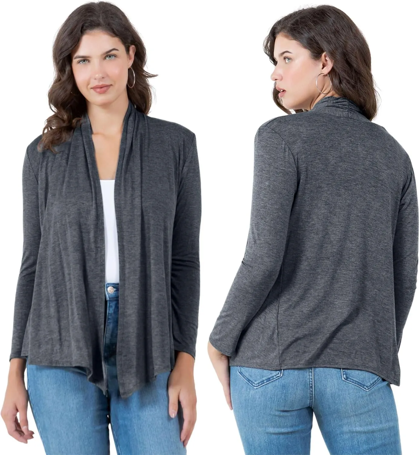 Azules Long Sleeve Open Front Cardigan for Women - Lightweight Cardigan Sweaters