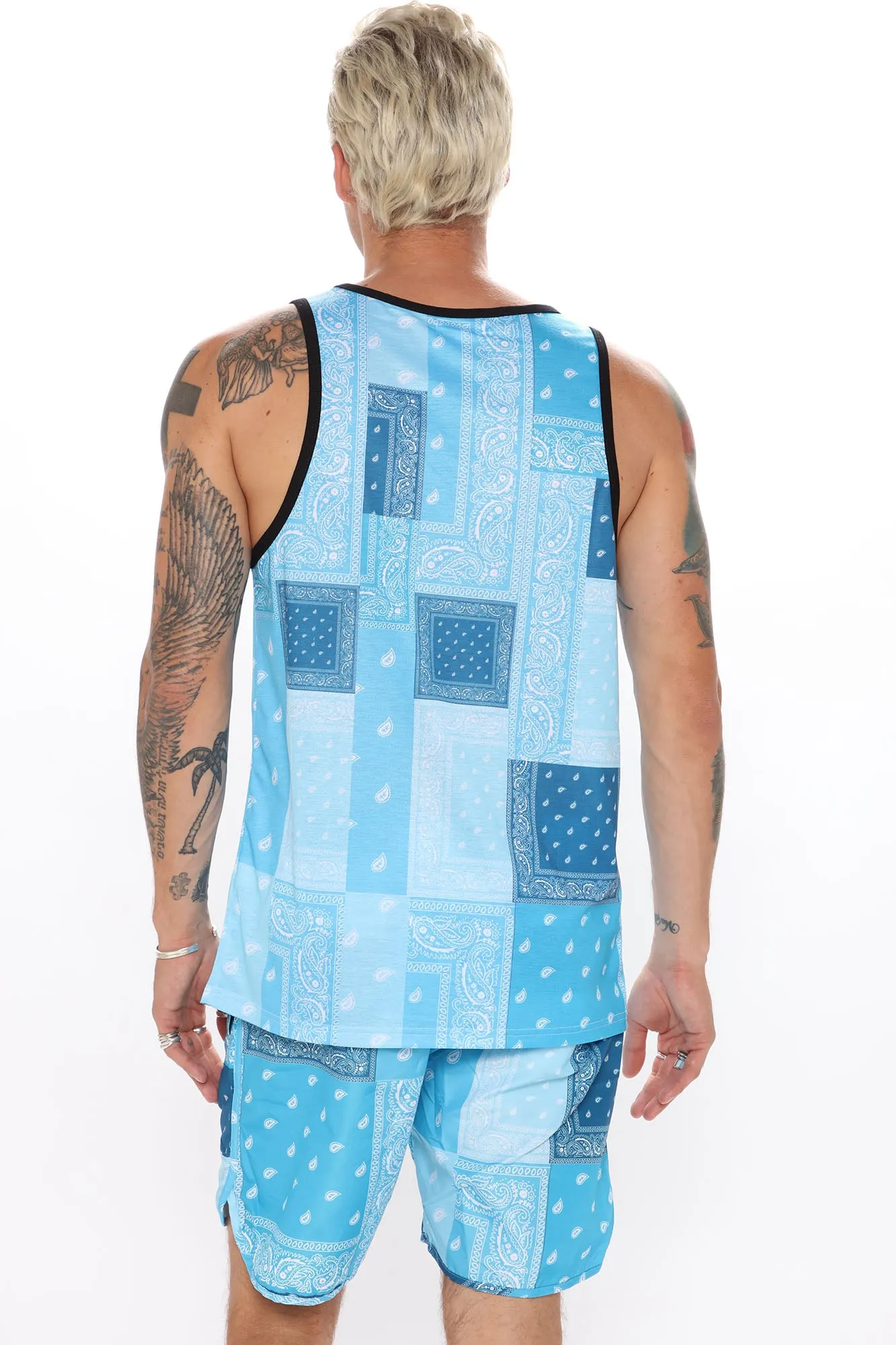 Bandana Patchwork Tank - Turquoise