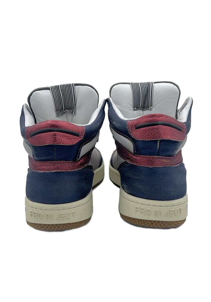 Baskets P1bw Hautes Grises Bleues & Bordeaux