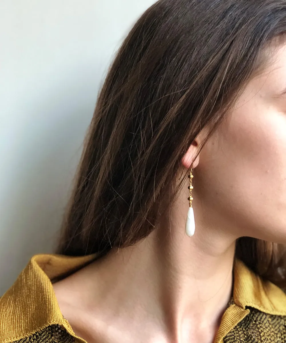 Boucles d'oreilles Gouttes grises - Eloïse Fiorentino