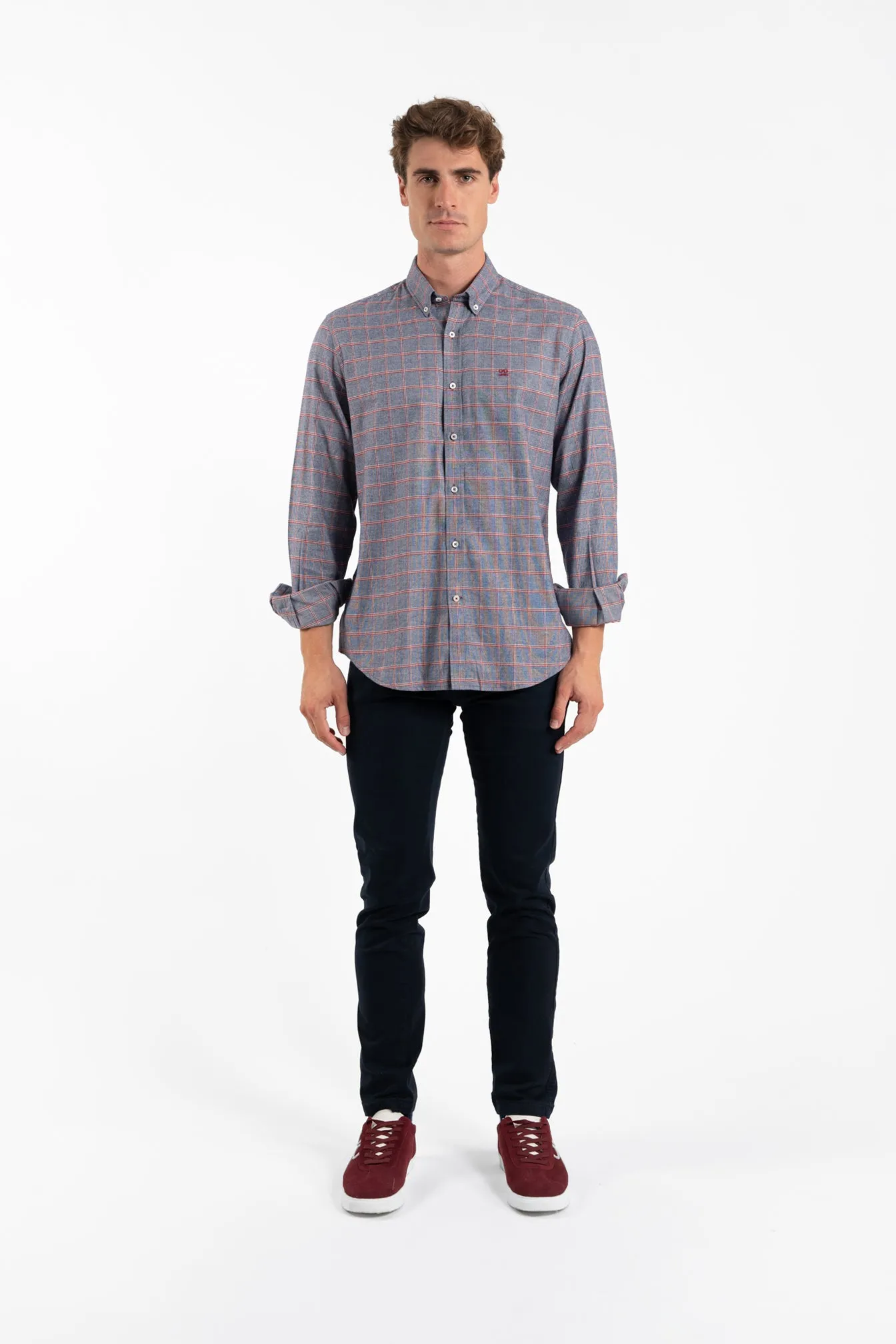 Camisa Cuadros Strike Granate