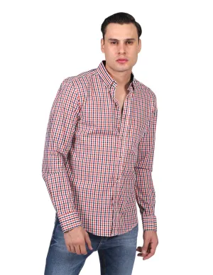 Camisas Para Hombre Manga Larga Estampado Cuadros Regular Fit Rustico B25213
