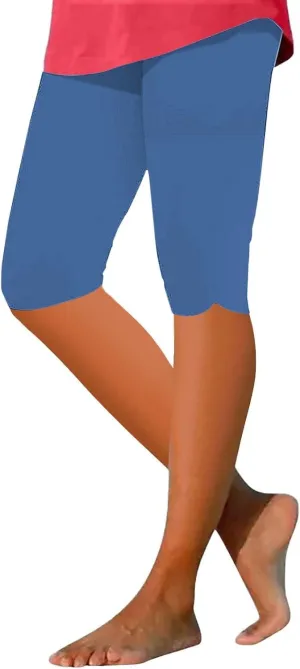 Capri Leggings for Women Trendy Waisted Hollow Yoga Quarter Pants Lightweight and Comfortable Quarter Pants Solid Color