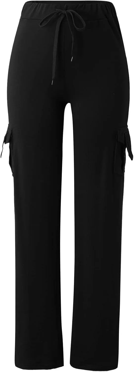 Cargo Pants for Women High Waisted Casual Pants Wide Leg Cargo Pants with Pockets Baggy Bootcut Trousers