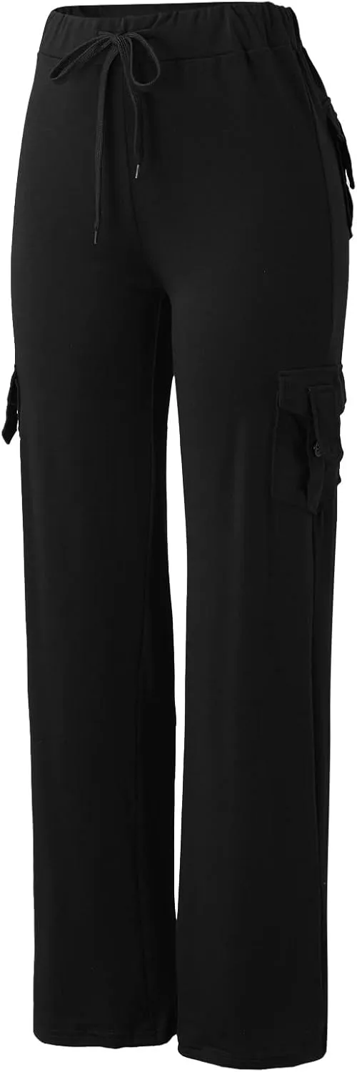 Cargo Pants for Women High Waisted Casual Pants Wide Leg Cargo Pants with Pockets Baggy Bootcut Trousers