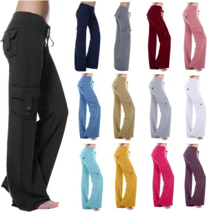 Cargo Pants for Women High Waisted Casual Pants Wide Leg Cargo Pants with Pockets Baggy Bootcut Trousers