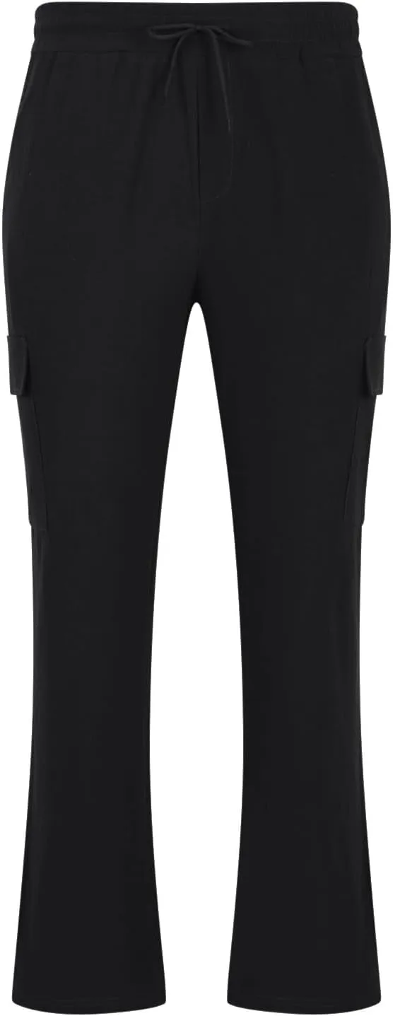 Ctreela Retro Bootcut Sweatpant Mens Casual Sweatpants with Drawstring Open Bottom Stacked Loose Track Pants Solid Color