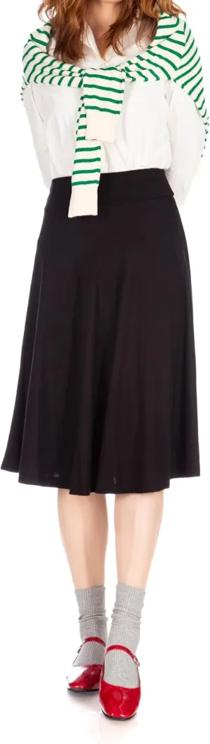 Dani's Choice Stretch High Waist A-line Flared Long Midi Skirt