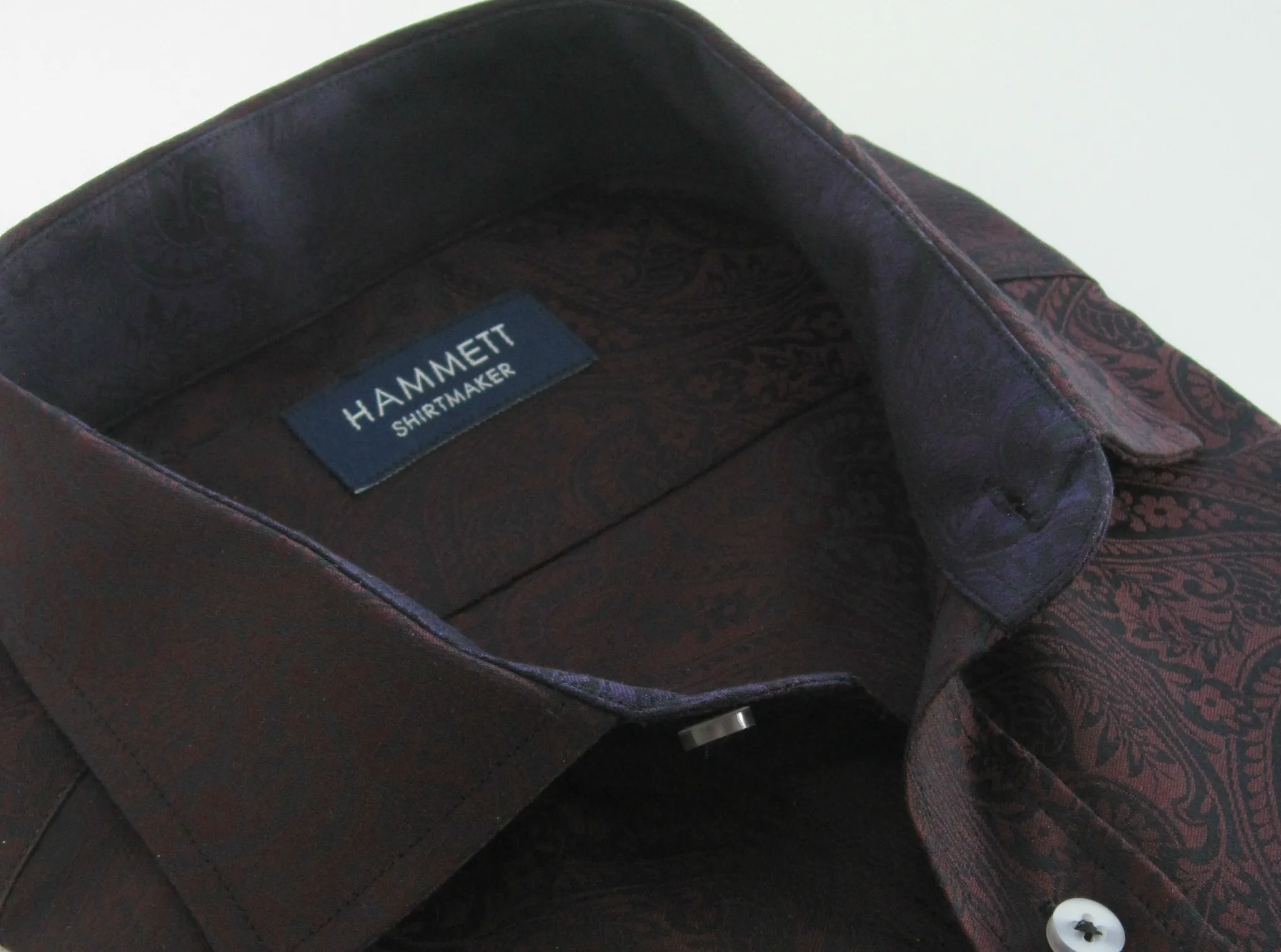 Finest Twill Paisley Pattern Burgundy Men's Shirt