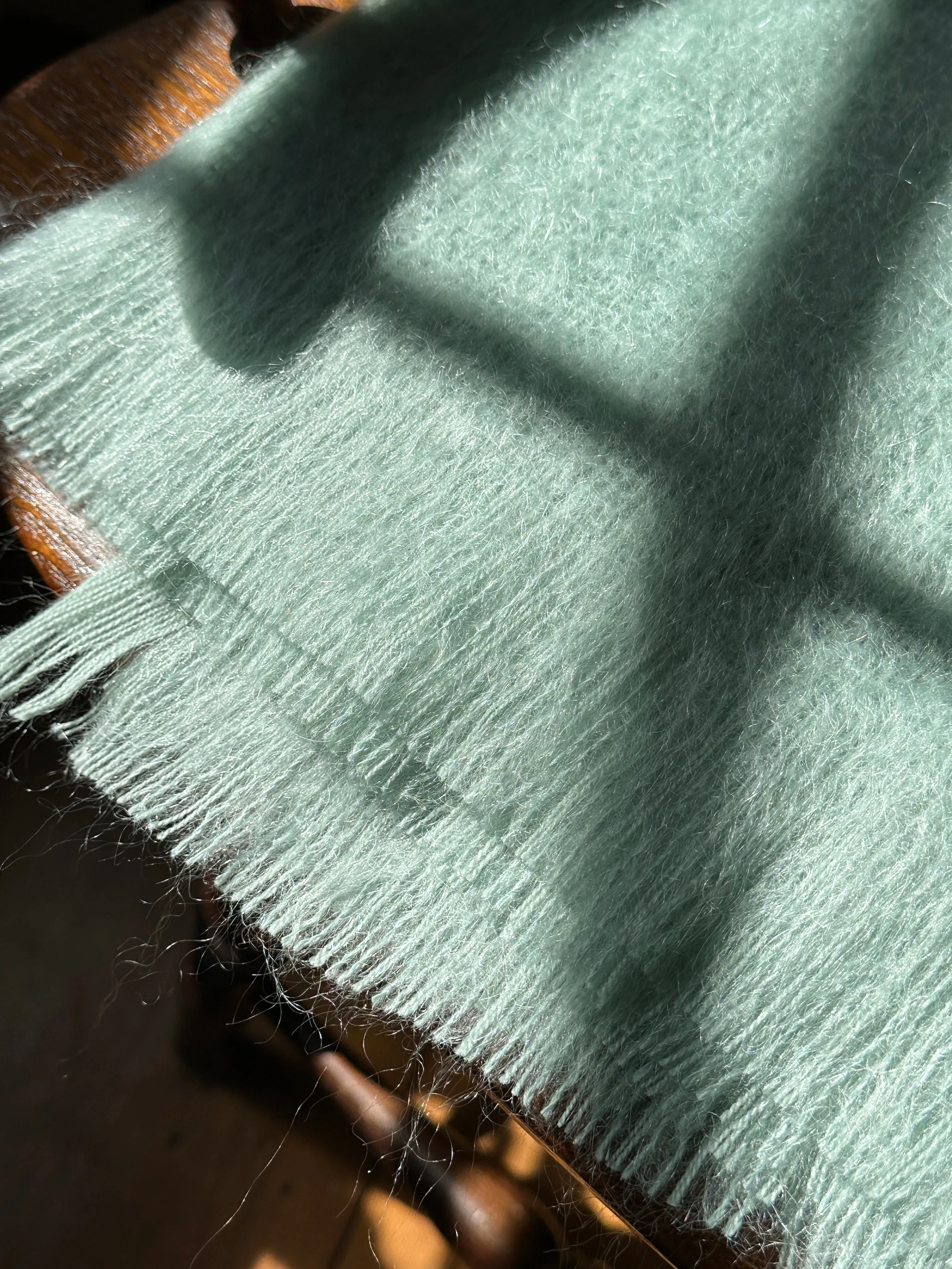 Green Mist Luxury Mohair Throw