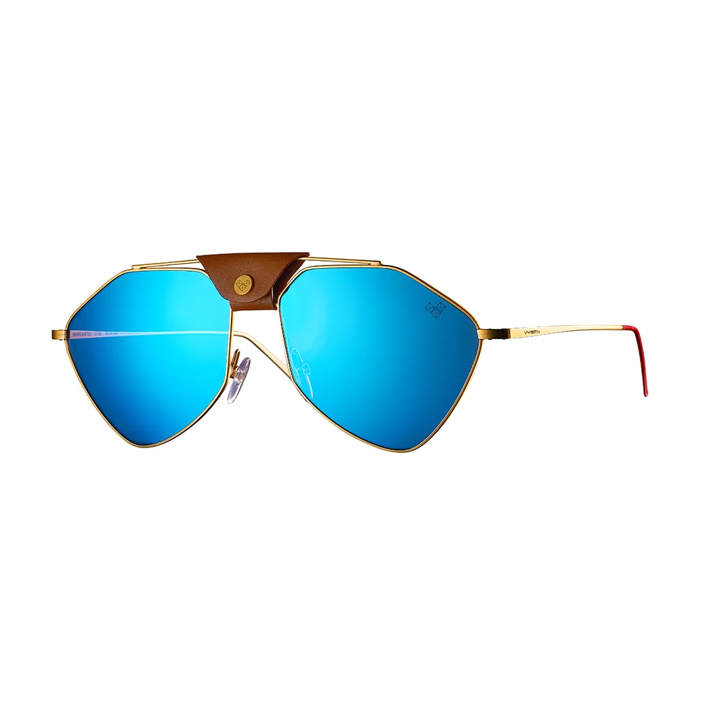 LETEC ARMAZON DORADO LENTES AZULES