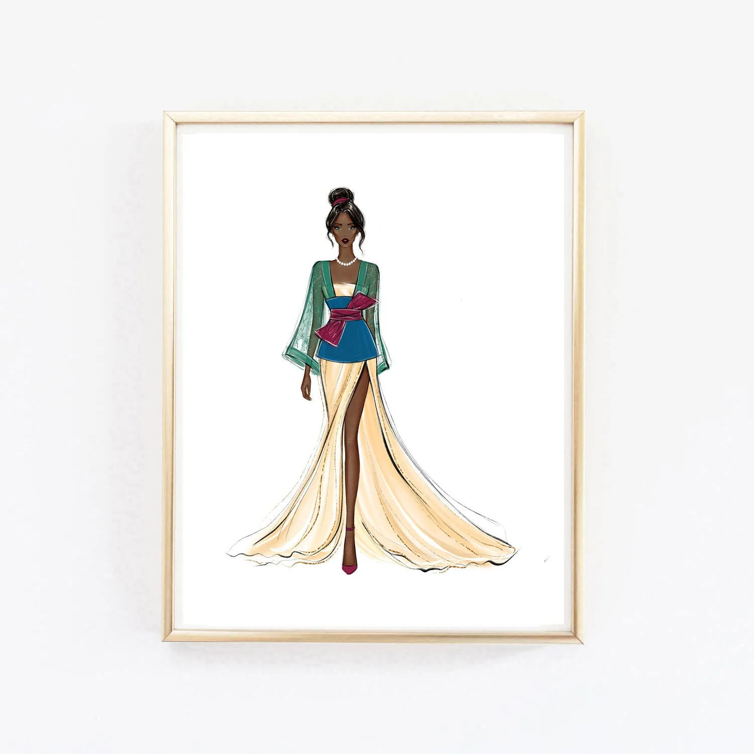 Mulan fashion princess art print fashion illustration