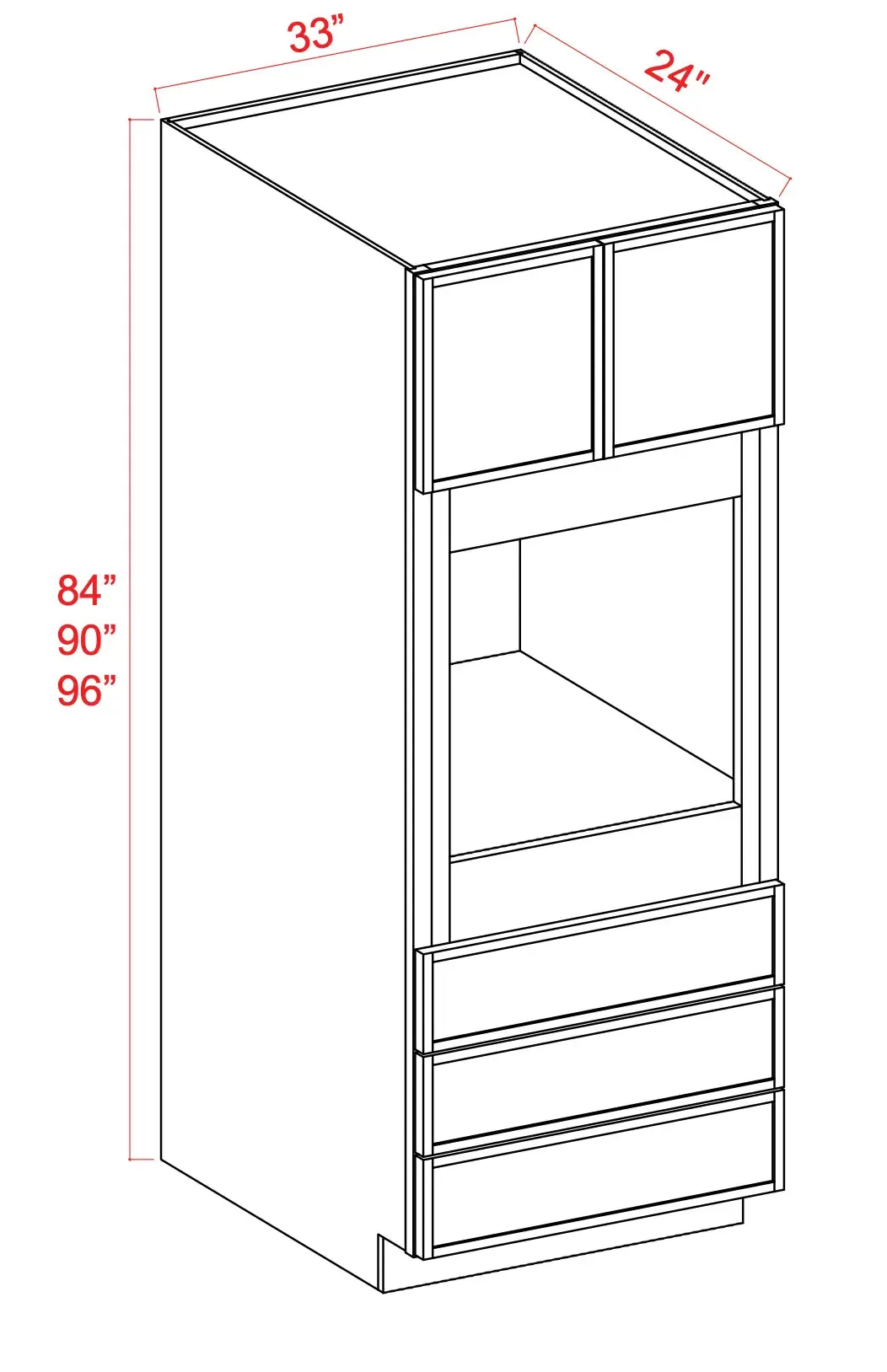 Oven Cabinet - Shaker Slim