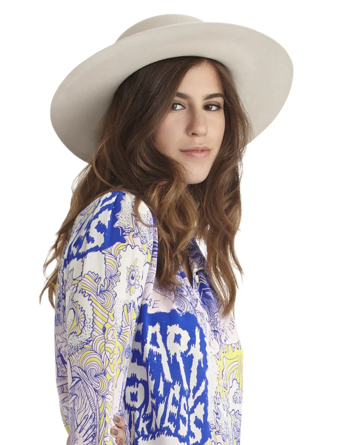 Ryan Roche | Angora Wide Brim Hat | White