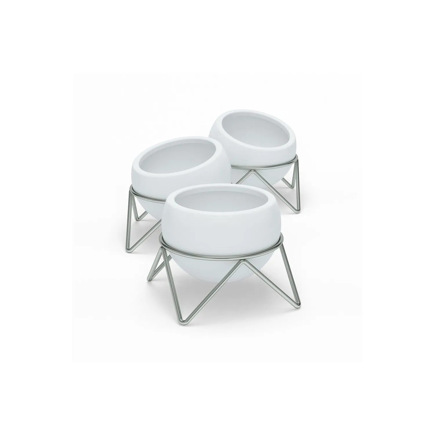 Set de 3 maceteros Blancos Potsy, de Umbra
