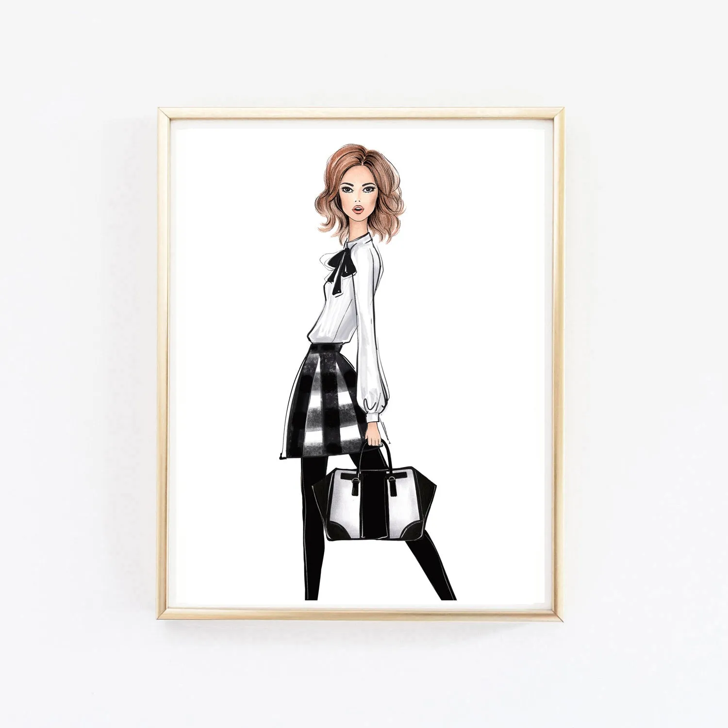 SET OF 4 ART PRINTS girly fashion illustrations