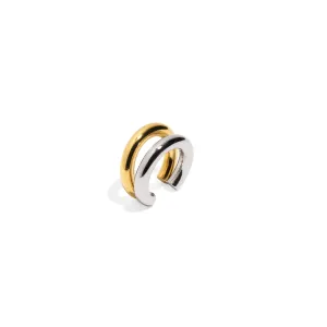SILVER & GOLD DOUBLE EAR CUFF