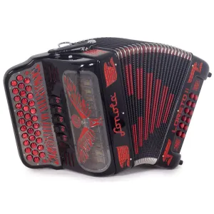 Sonola Loreto II Acordeón Ultra Compacto 5 Registros FA Negro con Rojo