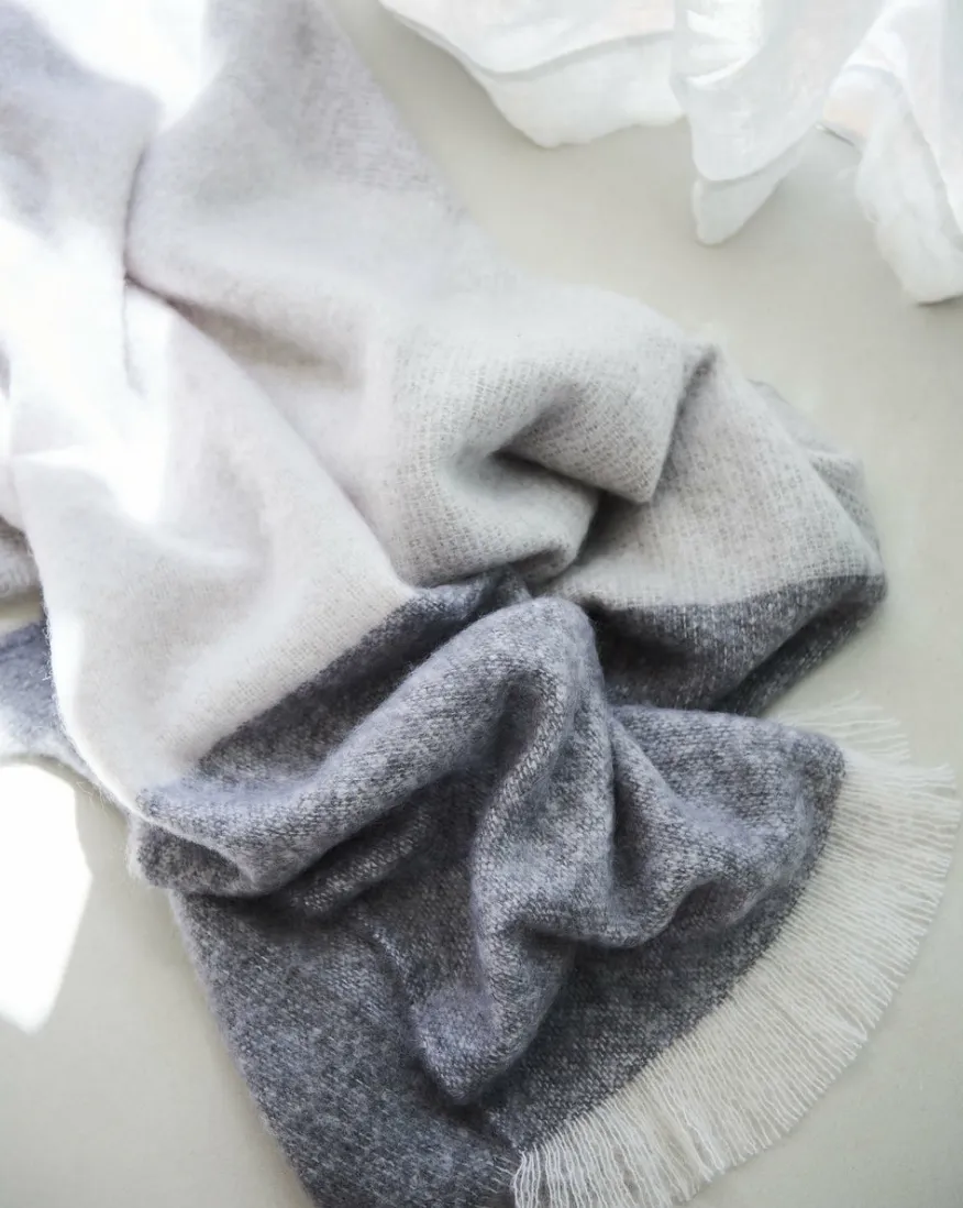 St Albans Mohair Throw Ghost