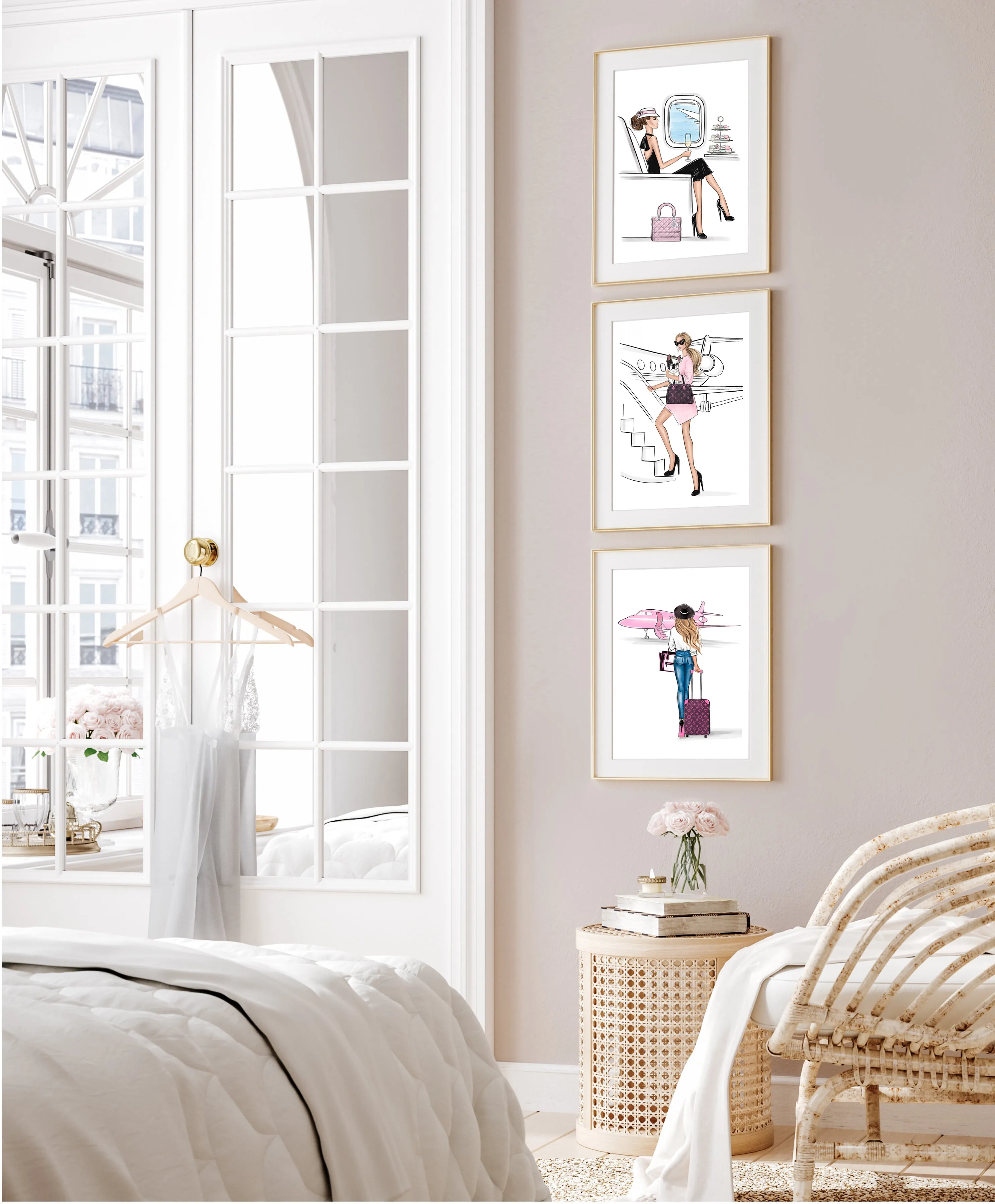 Travel inspired Set of 3 fashion wall art prints