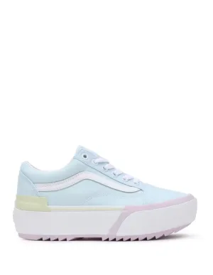 Vans Old Skool Stacked con Plataforma Azules y Blancas  Mujer