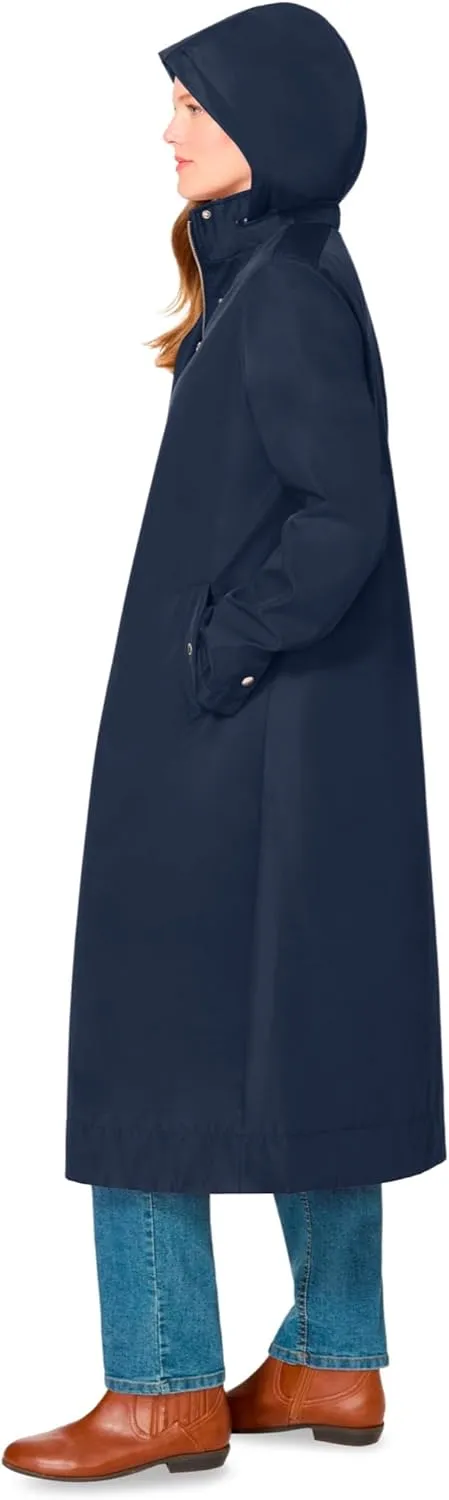 Woman Within Plus Size Long A-Line Raincoat