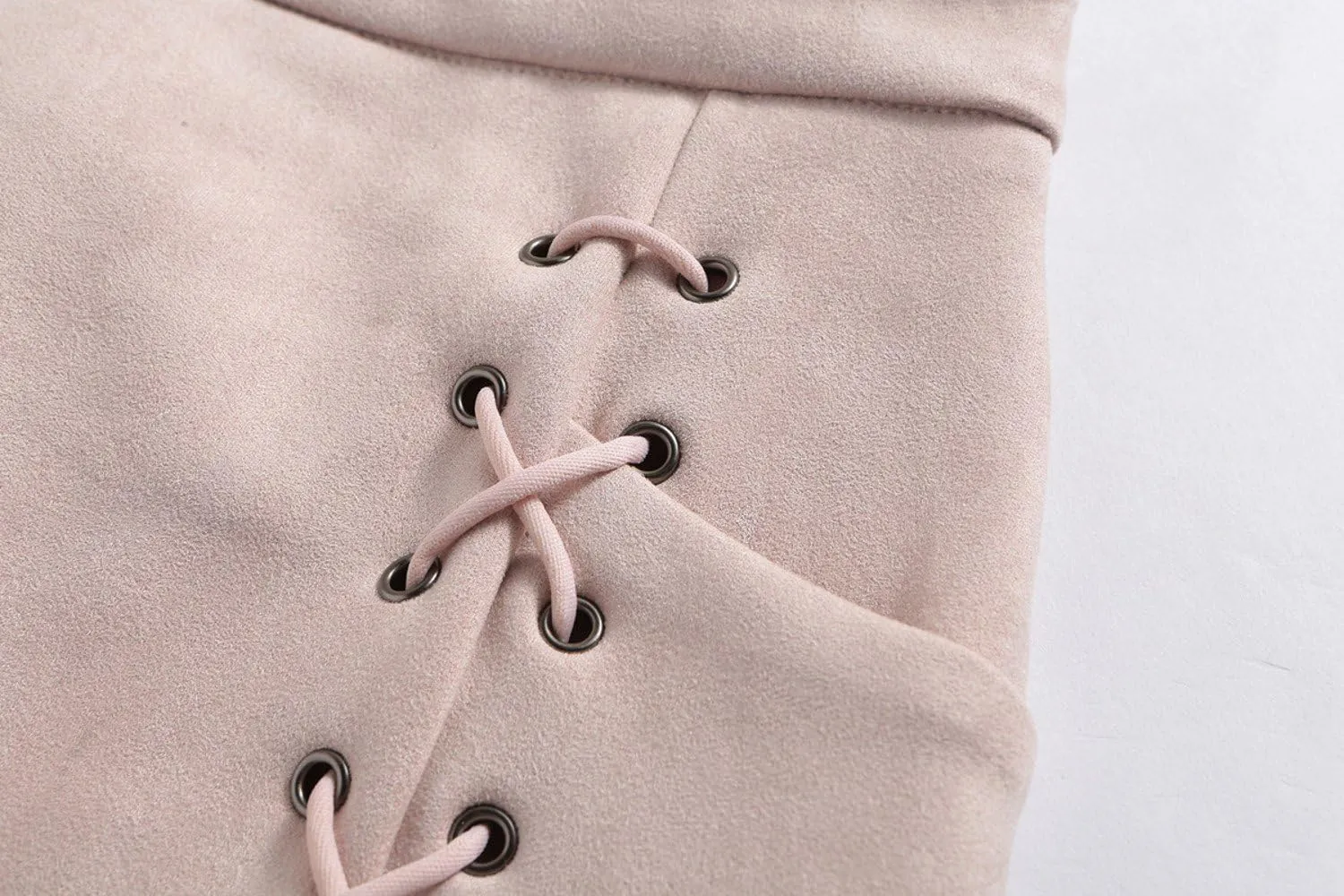 Women's Faux Suede High Waist Button A-Line Mini Pencil Skirt
