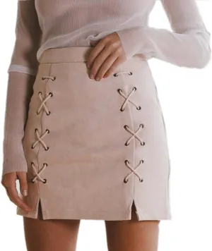 Women's Faux Suede High Waist Button A-Line Mini Pencil Skirt